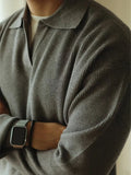 Relaxed fit polo sweater, close-up detail
