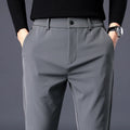 Elastic waist business trousers, grey styled view