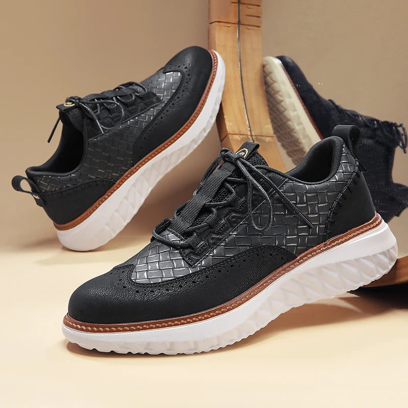 Breathable orthopedic casual sneakers, black color view