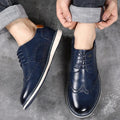 Brogue-inspired lace-up oxfords, black color view