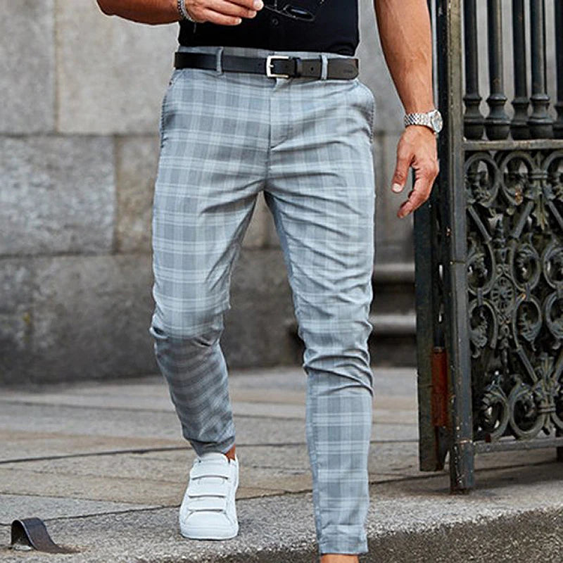 Sharp slim fit trousers, light grey color view
