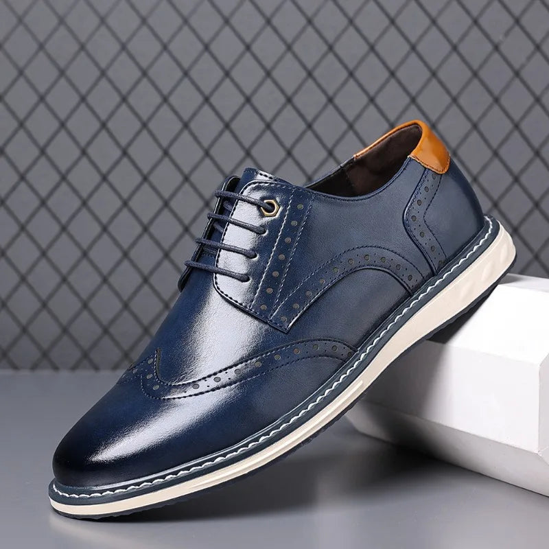 Brogue-inspired lace-up oxfords, front view