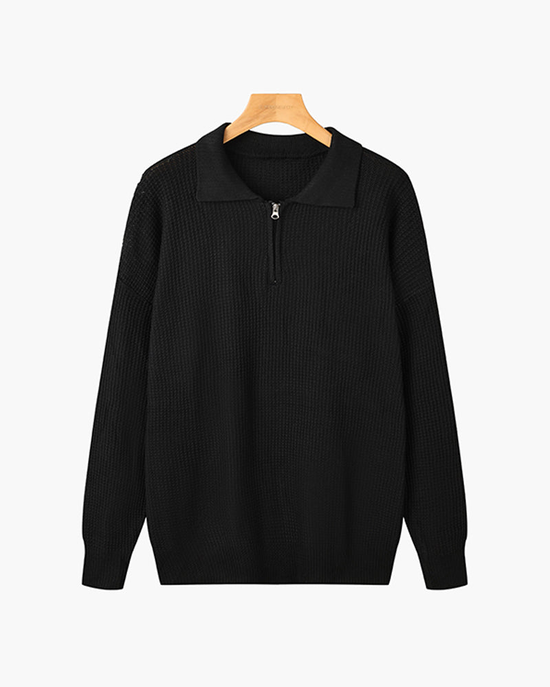 Men's Ribbed Half-Zip Pullover