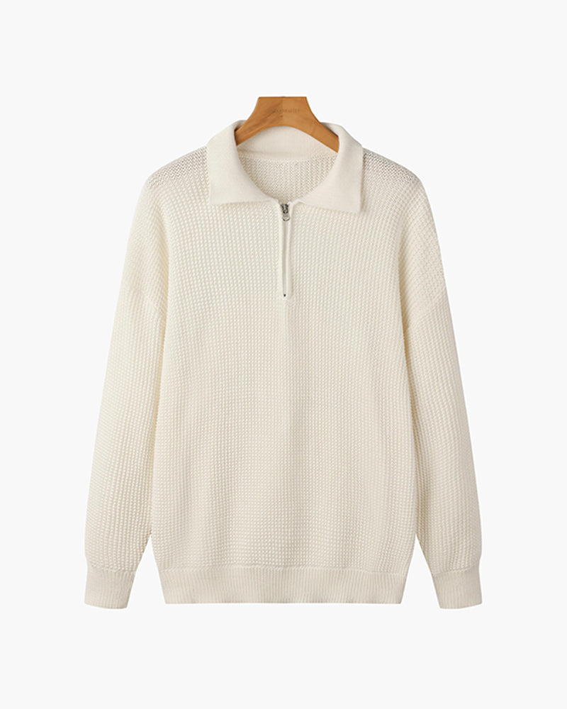 Men's Ribbed Half-Zip Pullover