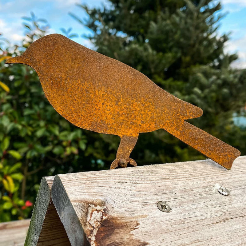 Rustic Metal Bird Fence Decor Set