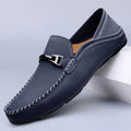 Structured soft-step loafers, blue color view