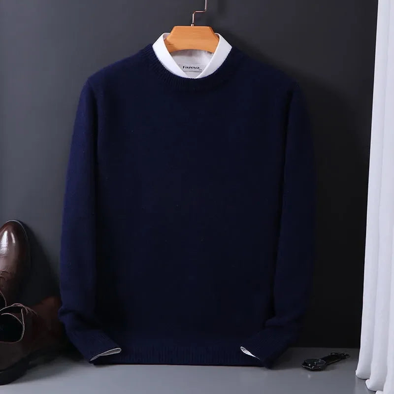Refined buttery soft pullover, navy color view