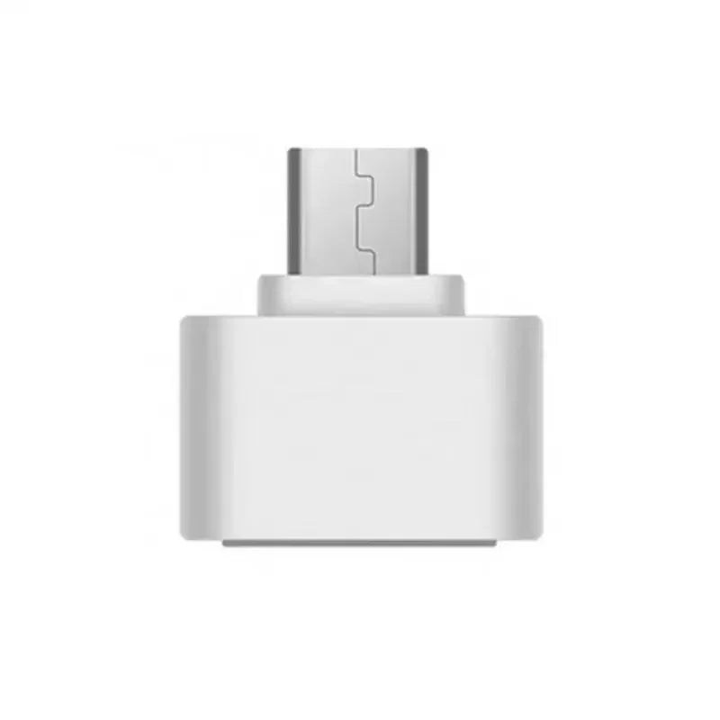 White micro USB flash drive adapter with USB plug