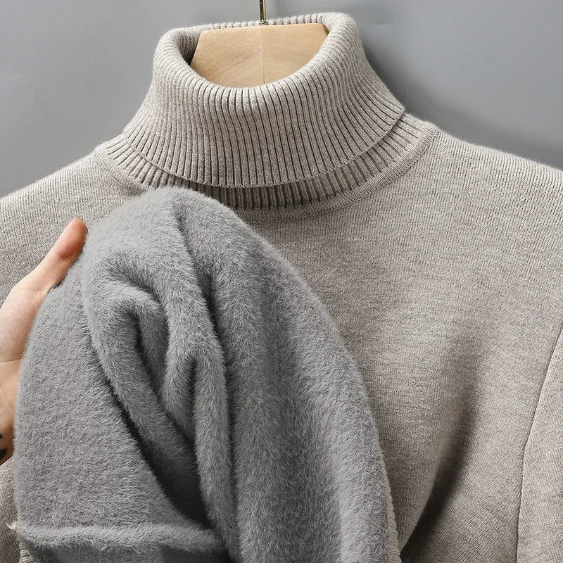 Refined ribbed turtleneck, additional detail view