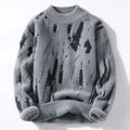 Bold artistic pattern pullover, gray color view