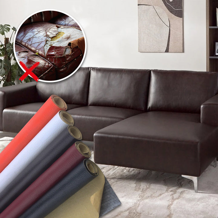 Self-adhesive leather repair patch rolls in mixed colors, textured finish