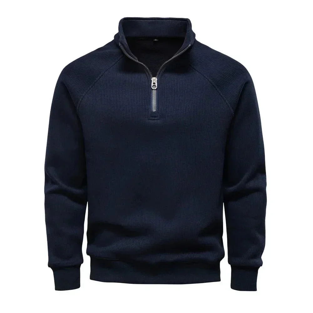 Men's Half Zip Knit Collar Sweater