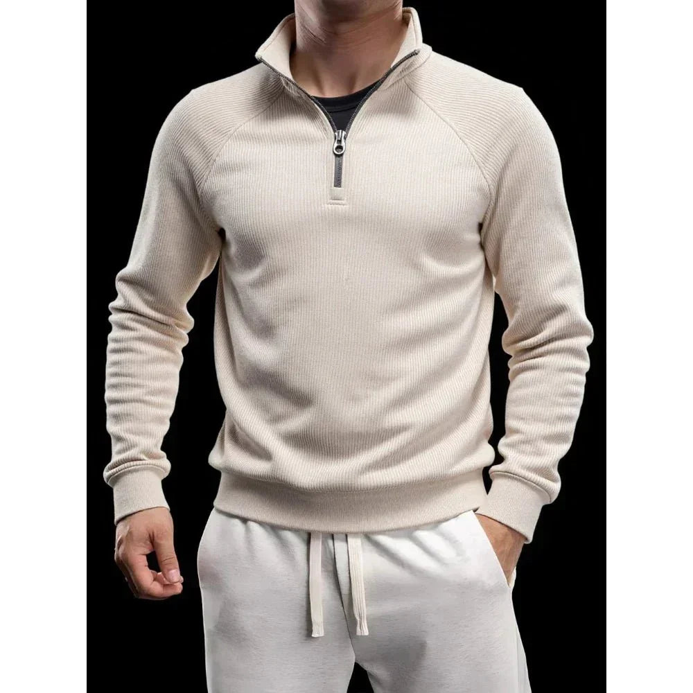 Men's Half Zip Knit Collar Sweater