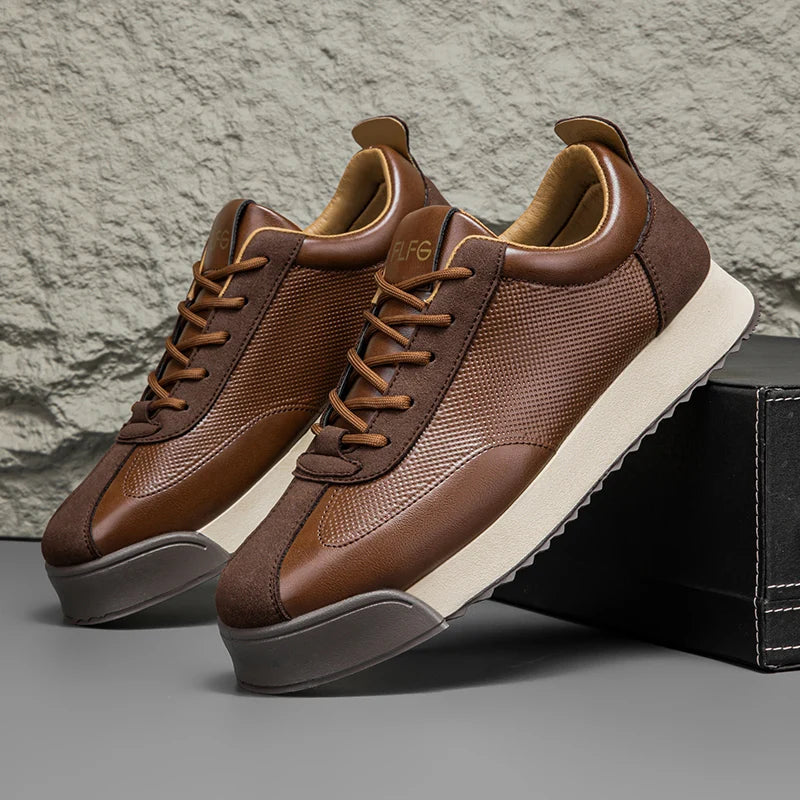 Refined hand-stitched everyday sneakers, texture close-up