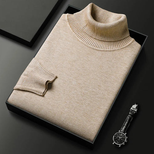 Luxe turtleneck sweater, front view