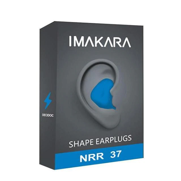 Blue moldable shape earplug box