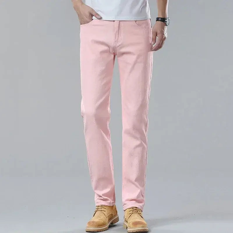 Slim straight-leg tailored pants, front view