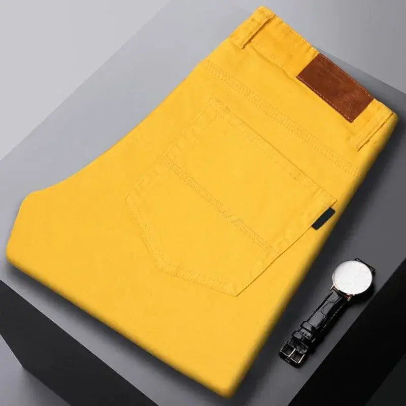 Slim straight-leg tailored pants, worn front view