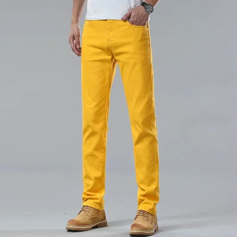 Slim straight-leg tailored pants, pink color view