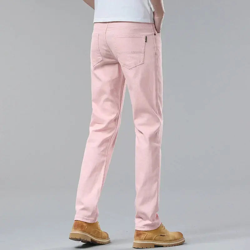 Slim straight-leg tailored pants, black color view