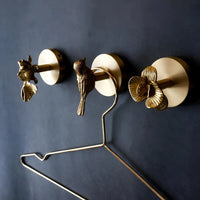 Solid Brass Animal Wall Hook Gold Finish