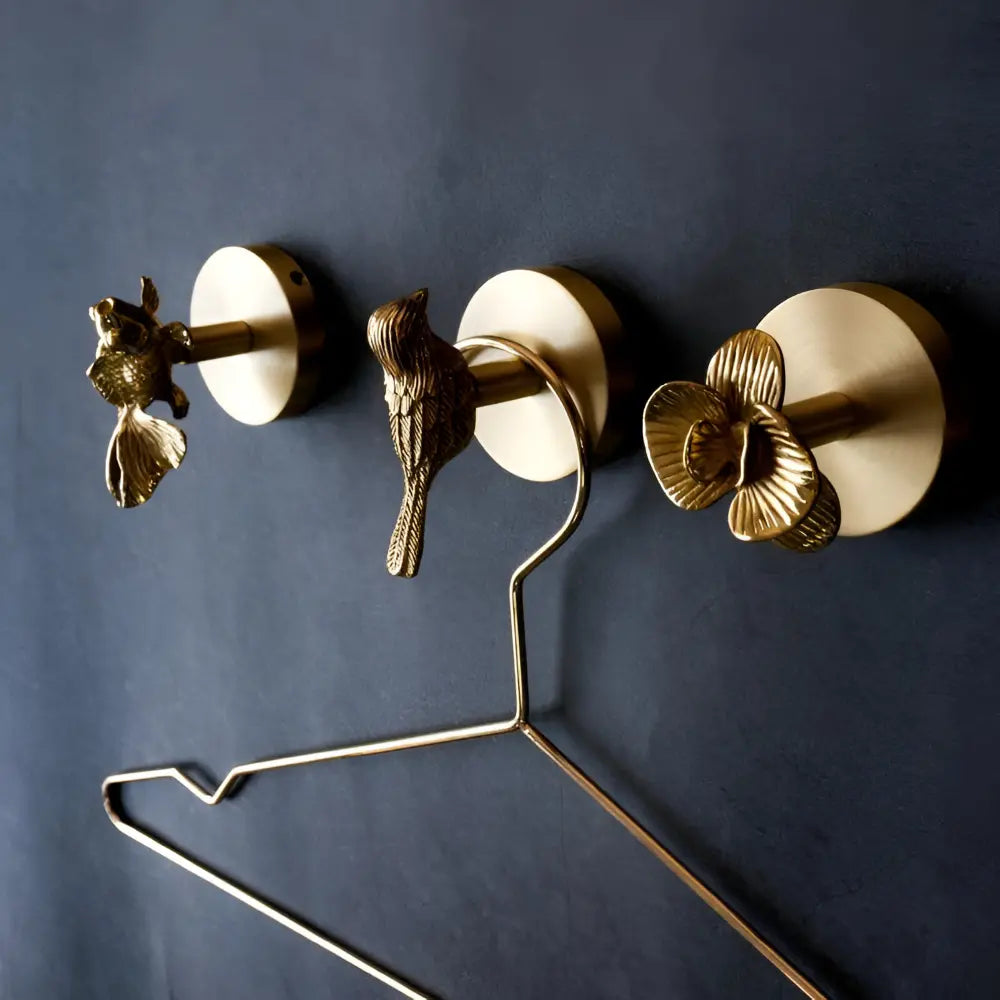 Solid Brass Animal Wall Hook Gold Finish