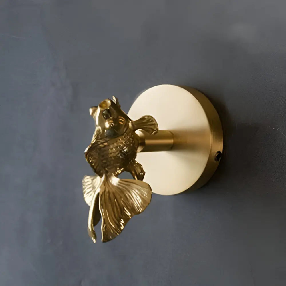 Solid brass animal wall hook with rose design, gold finish