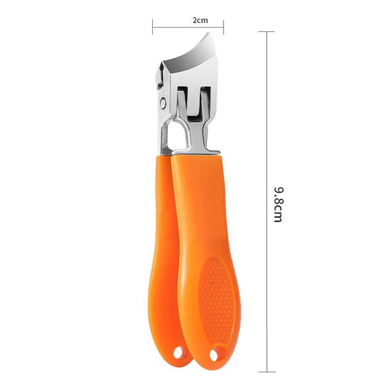 Orange extra-wide heavy-duty nail clipper with textured grip handles