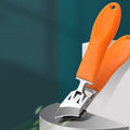 Orange extra-wide heavy-duty nail clipper with metal cutting jaws
