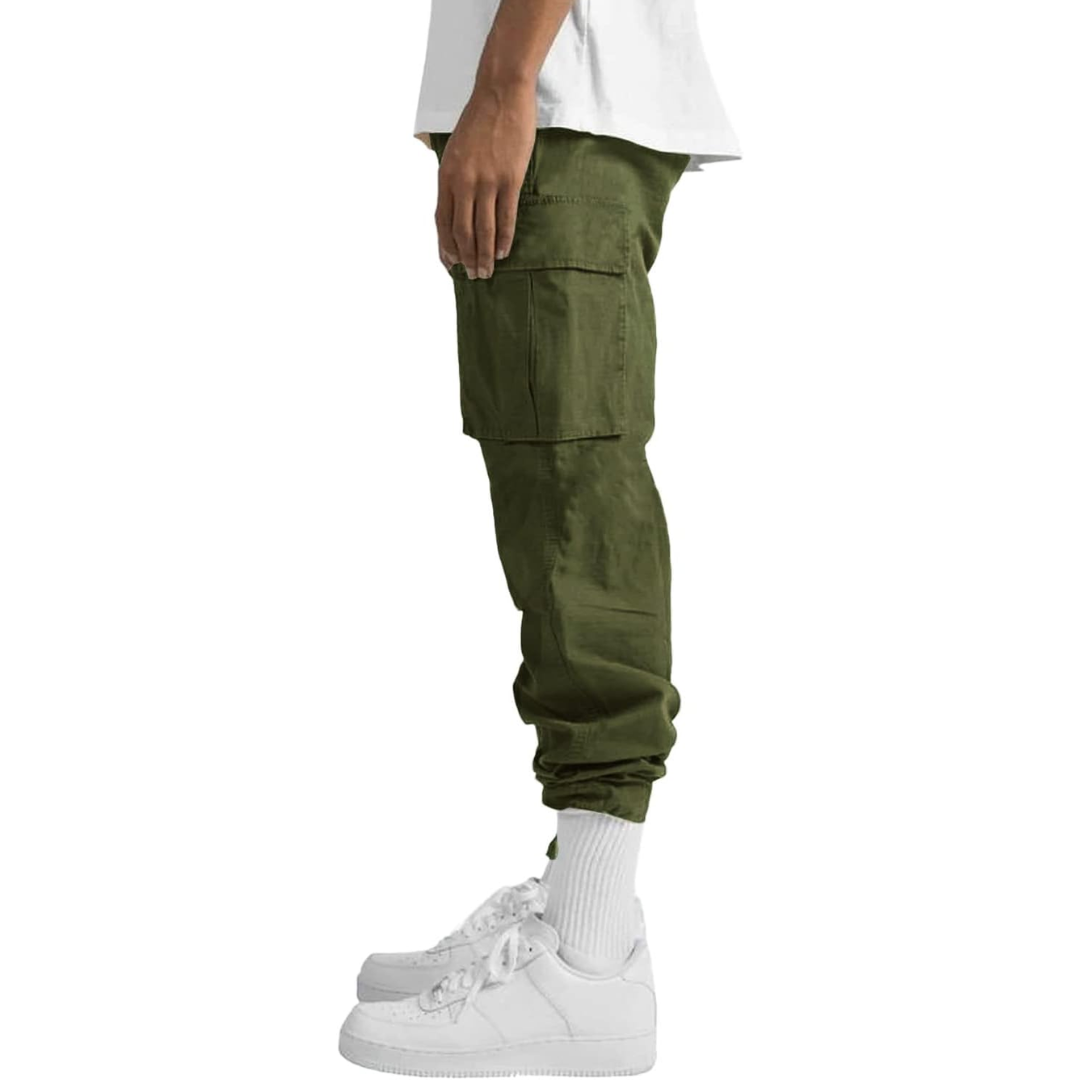 Street-ready utility cargo pants, styled front view