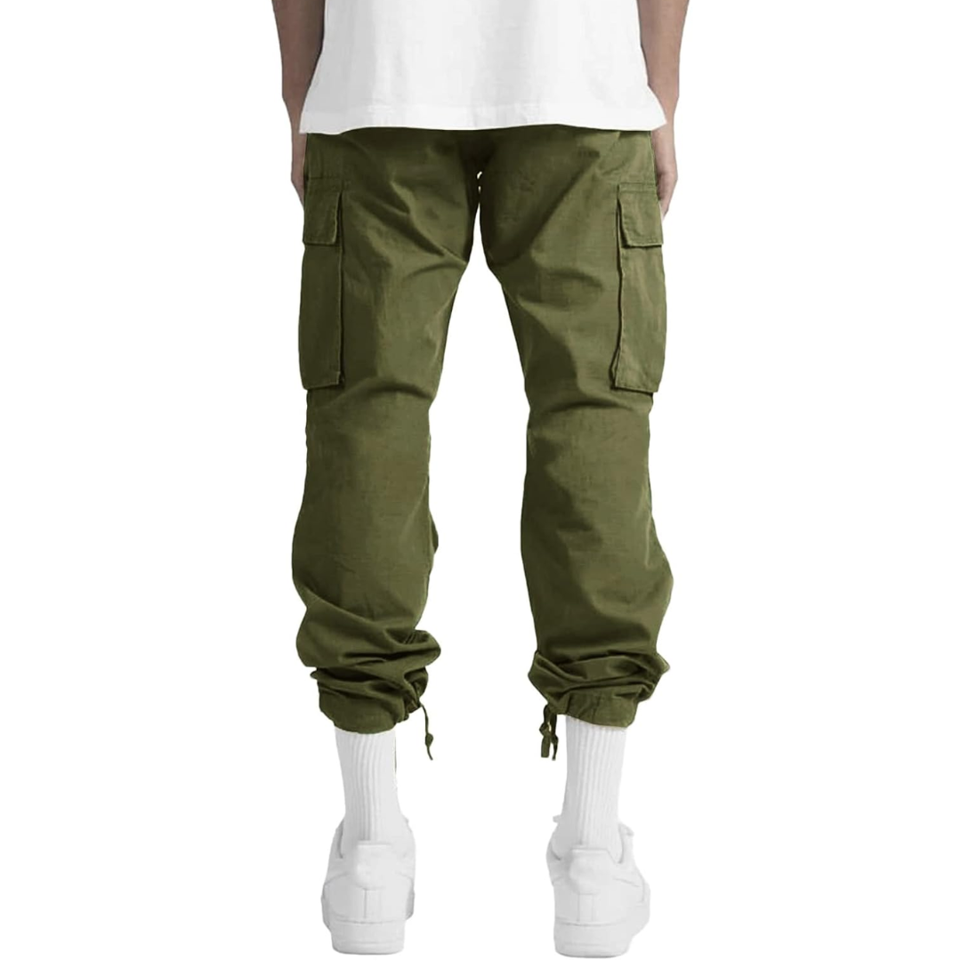Street-ready utility cargo pants, side profile