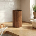 Teak Wood Utensil Holder with Weighted Base