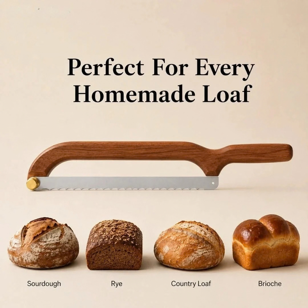 Artisan Bow-Saw Bread Knife with Serrated Blade
