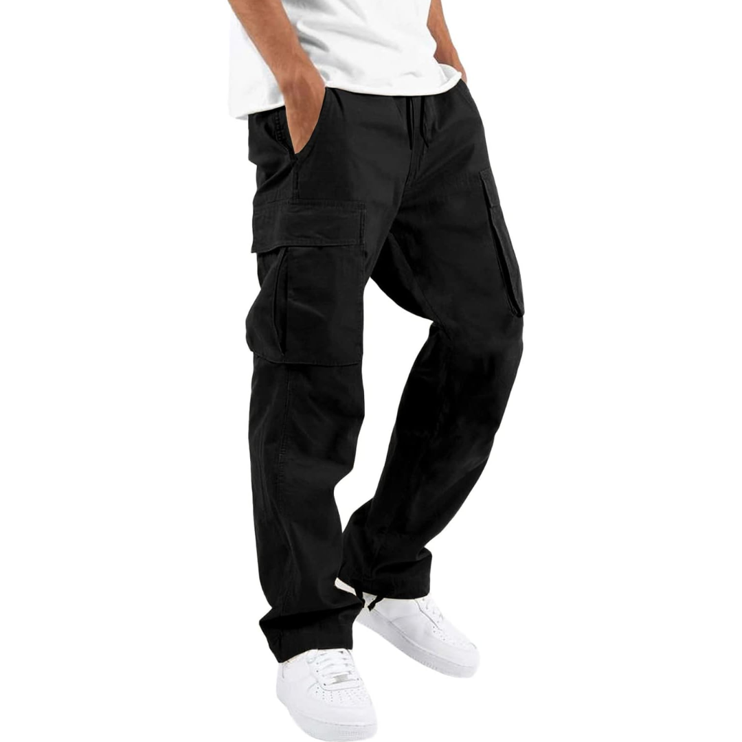 Street-ready utility cargo pants, black color view