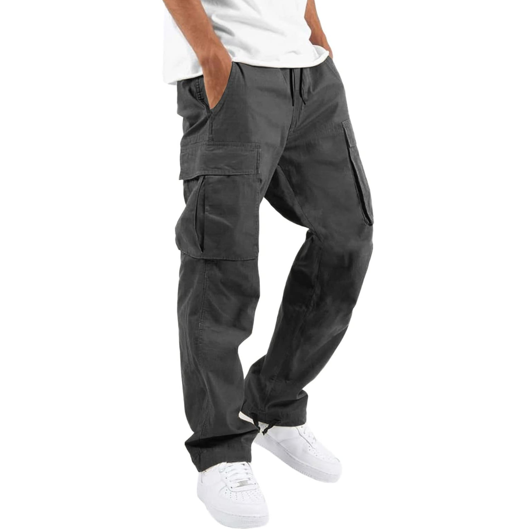 Street-ready utility cargo pants, dark grey color view
