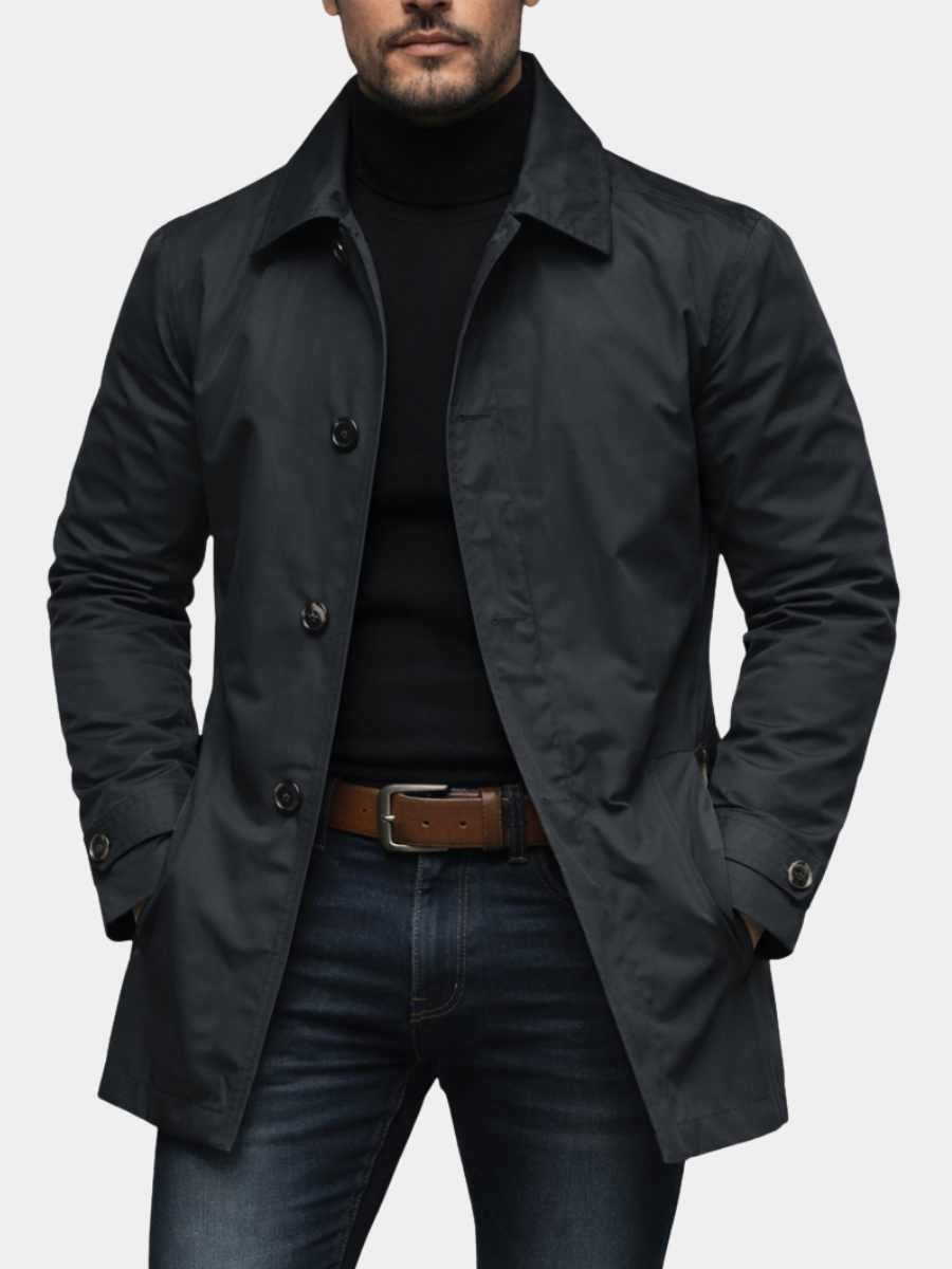 Men's Quilted Lined Button Front Coat