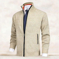 Men's Mock Neck Zip Knit Cardigan