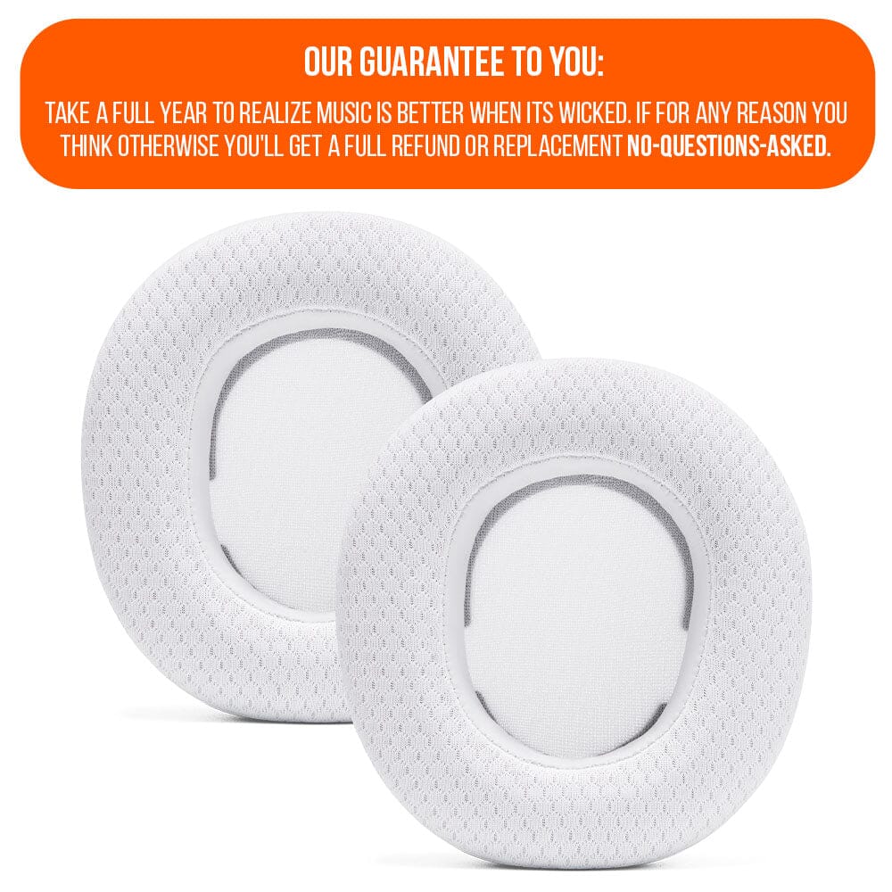 Cooling gel replacement earpads, white textured foam with oval center cutouts (pair)