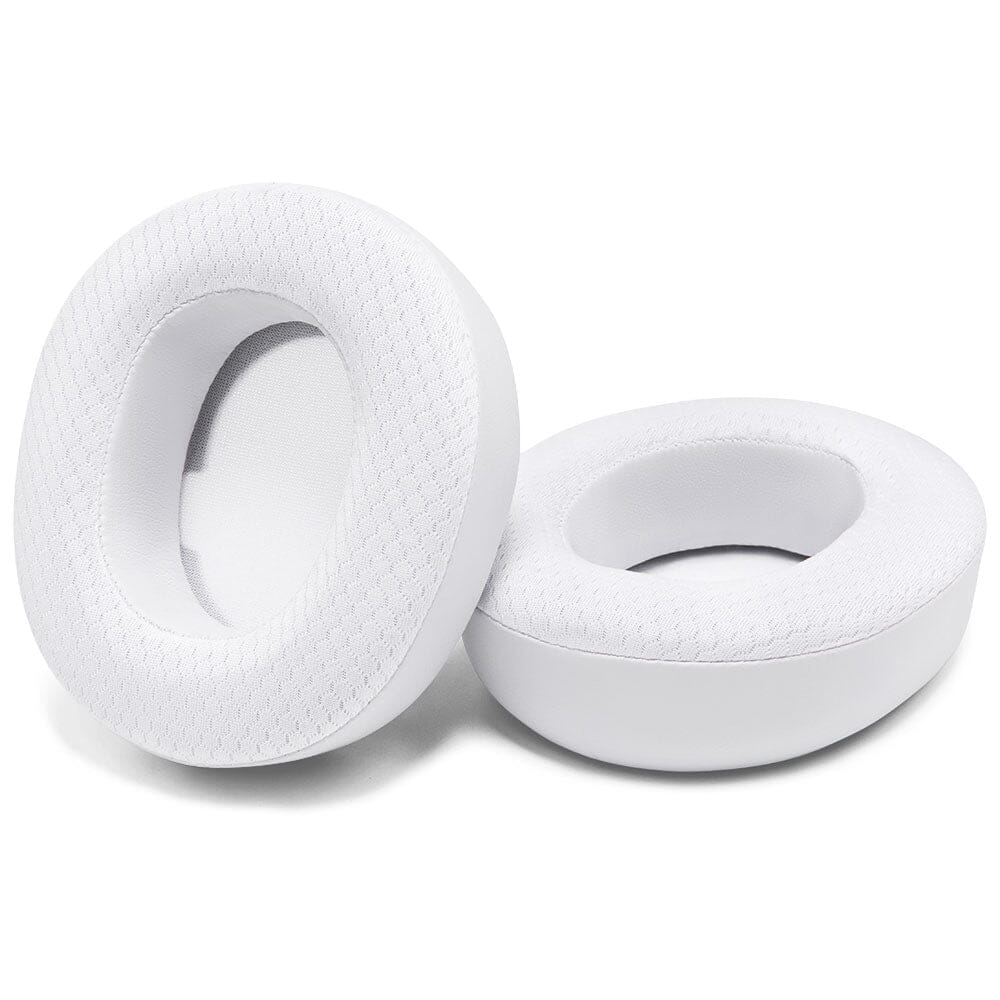 Cooling gel replacement earpads, white foam oval pads stacked at an angle