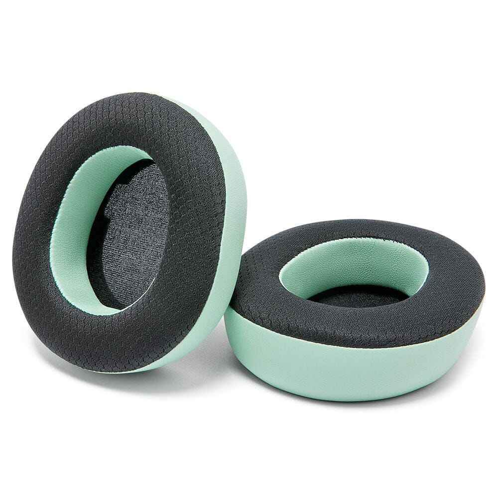 Cooling gel replacement ear pads, mint foam cushions with dark charcoal outer edges