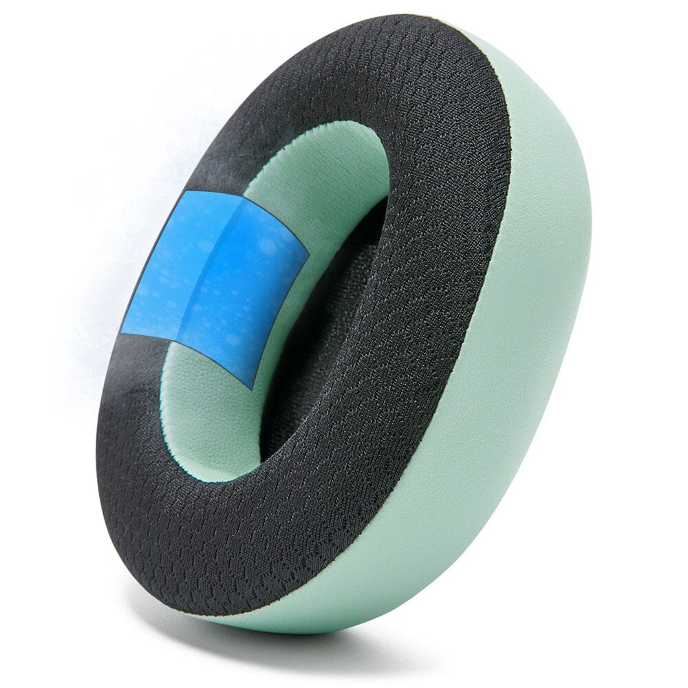 Cooling gel replacement ear pads, black foam with mint and blue inner cushions