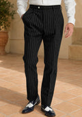 Slim tapered pinstripe trousers, black color view