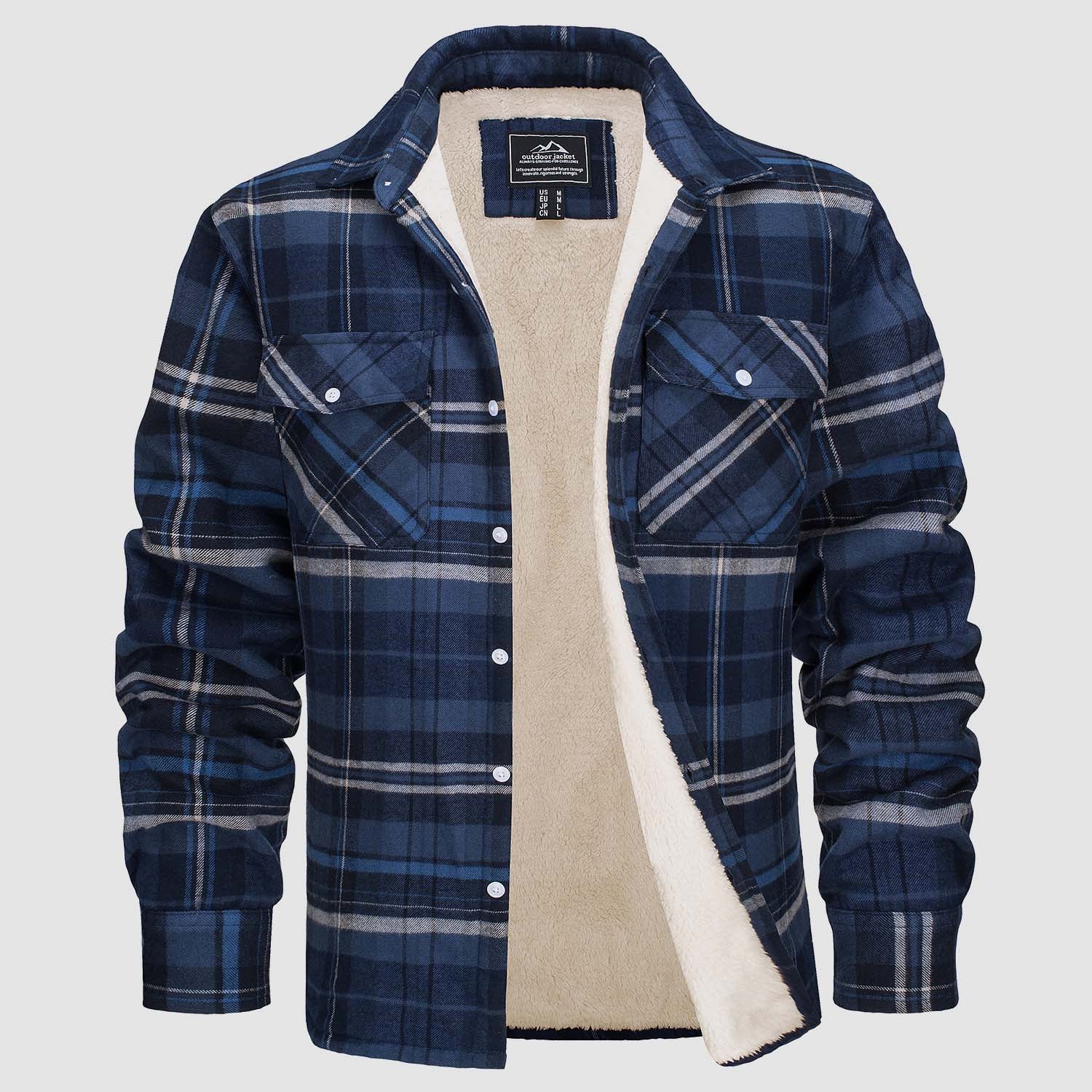 Men's Plaid Fleece Lined Jacket