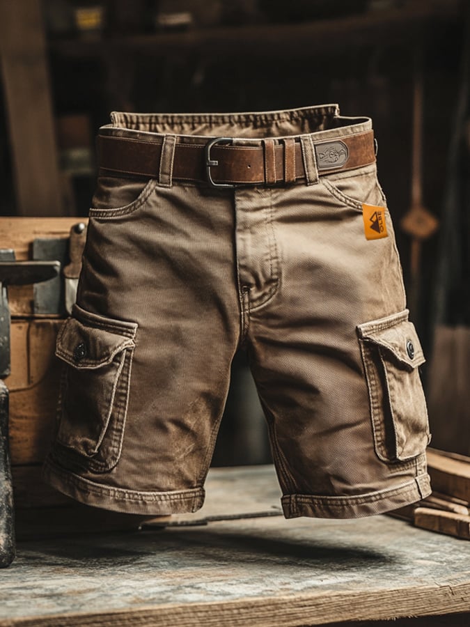 Men's Cargo Shorts with Flap Pockets