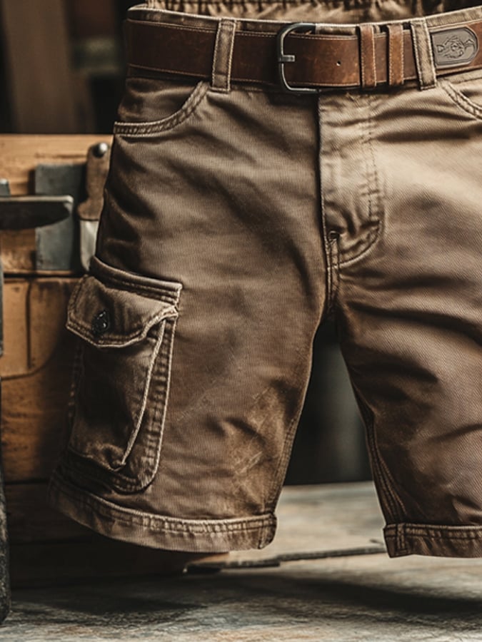Men's Cargo Shorts with Flap Pockets