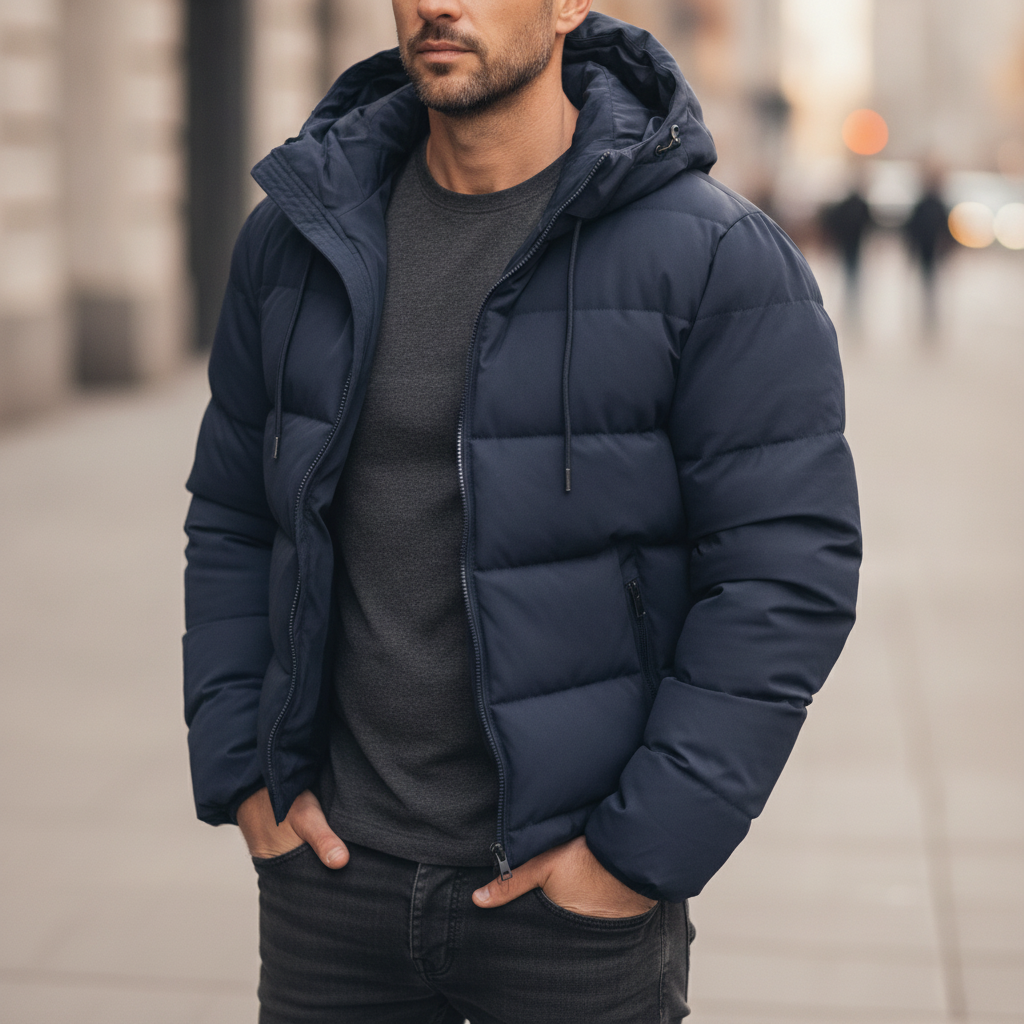 Men's Hooded Casual Puffer Jacket