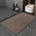 Diatomite quick-dry mat, beige-brown, rounded corners, flat surface