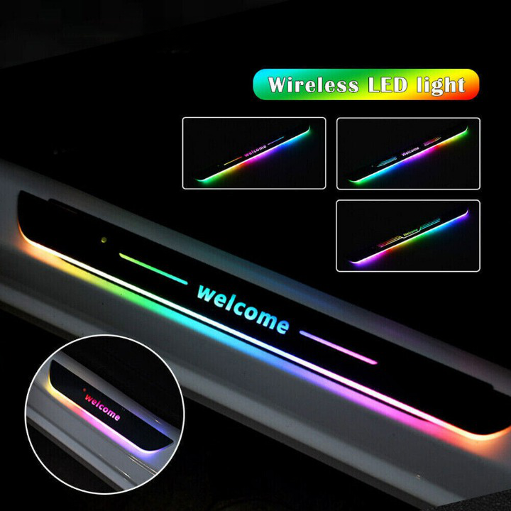 Wireless magnetic LED door light strip with rainbow welcome illumination