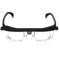 Black adjustable reading glasses with clear rectangular lenses and wide bridge frame