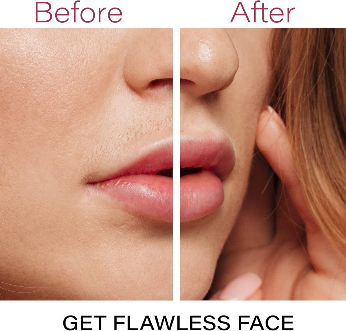 Facial hair trimmer near cheek and jaw for smooth grooming results